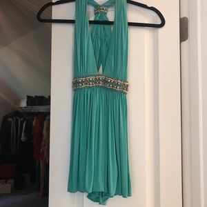 Adorable sky top with embellishment